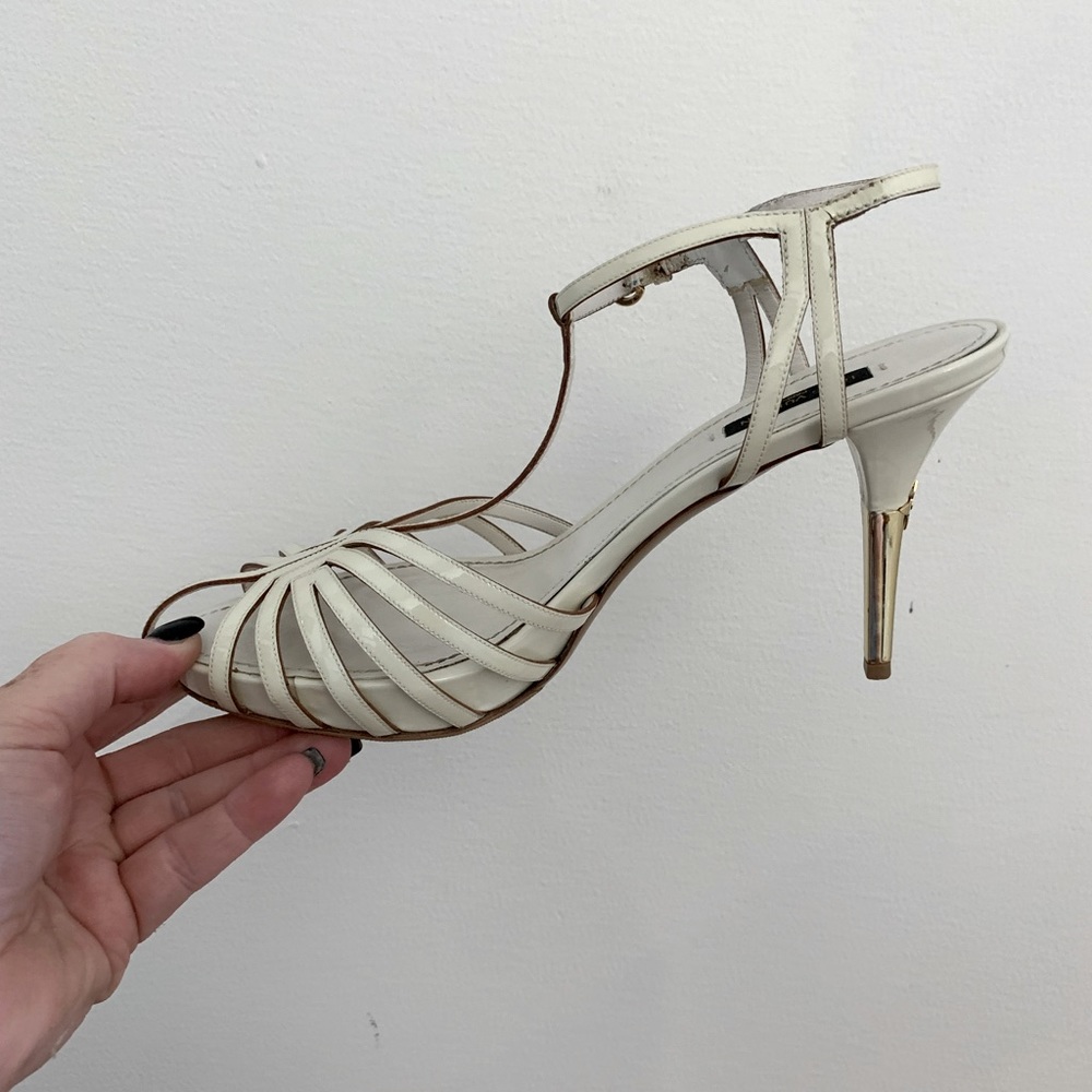 EUC Women's Louis Vuitton Leather Horizon High Heeled Sandals in White - Picture 3 of 8